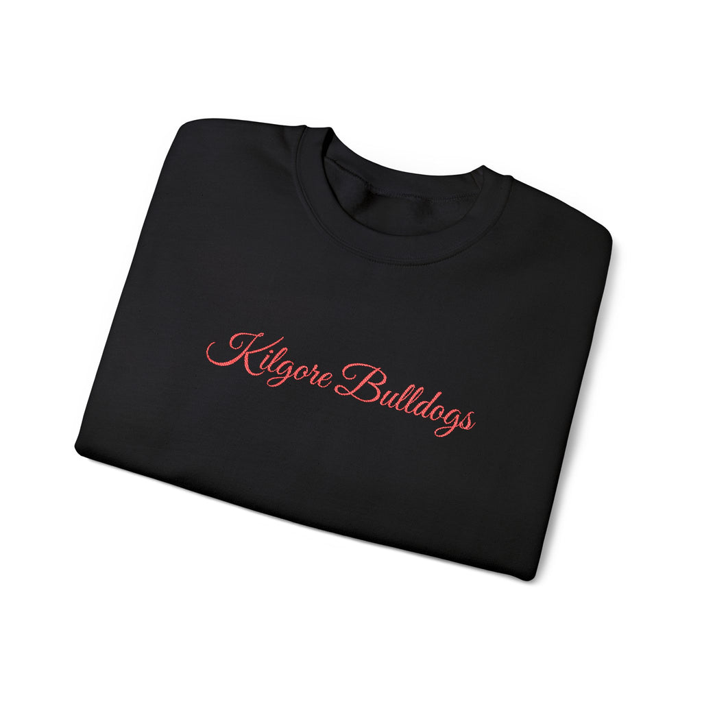Crewneck Sweatshirt — 'Kilgore Bulldogs' Script Logo, Soft Casual School Spirit Pullover