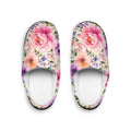 Floral Watercolor Women's Indoor Slippers — Pink Peony Cozy House Shoes