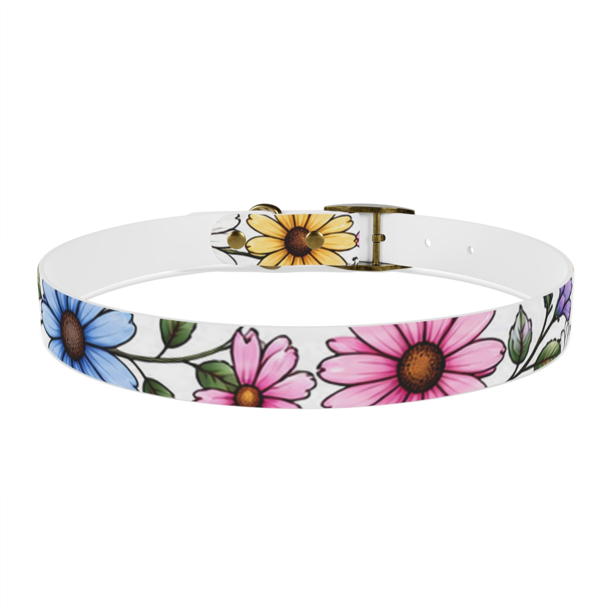 Floral Daisy Dog Collar — Colorful Spring Flower Pet Collar