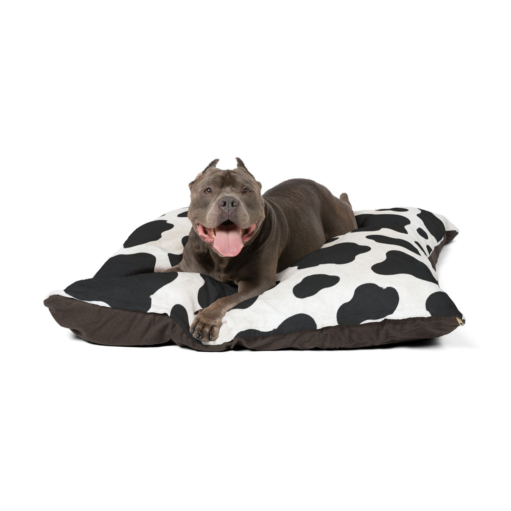 Cow Print Pet Bed – Soft Plush Cushion for Dogs & Cats