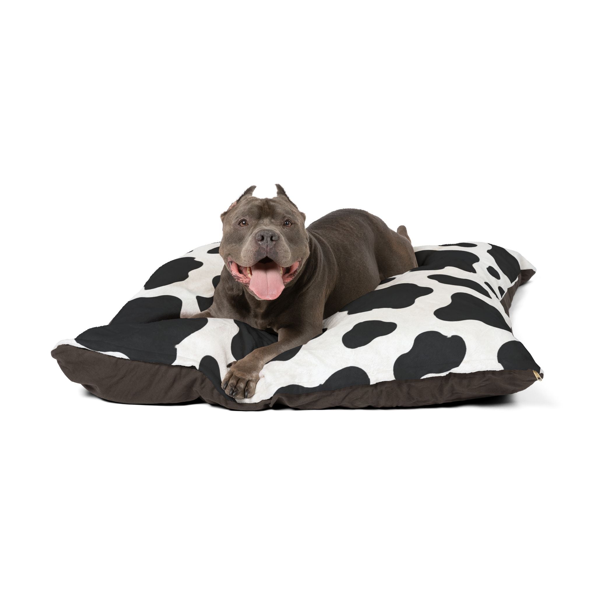 Cow Print Pet Bed – Soft Plush Cushion for Dogs & Cats