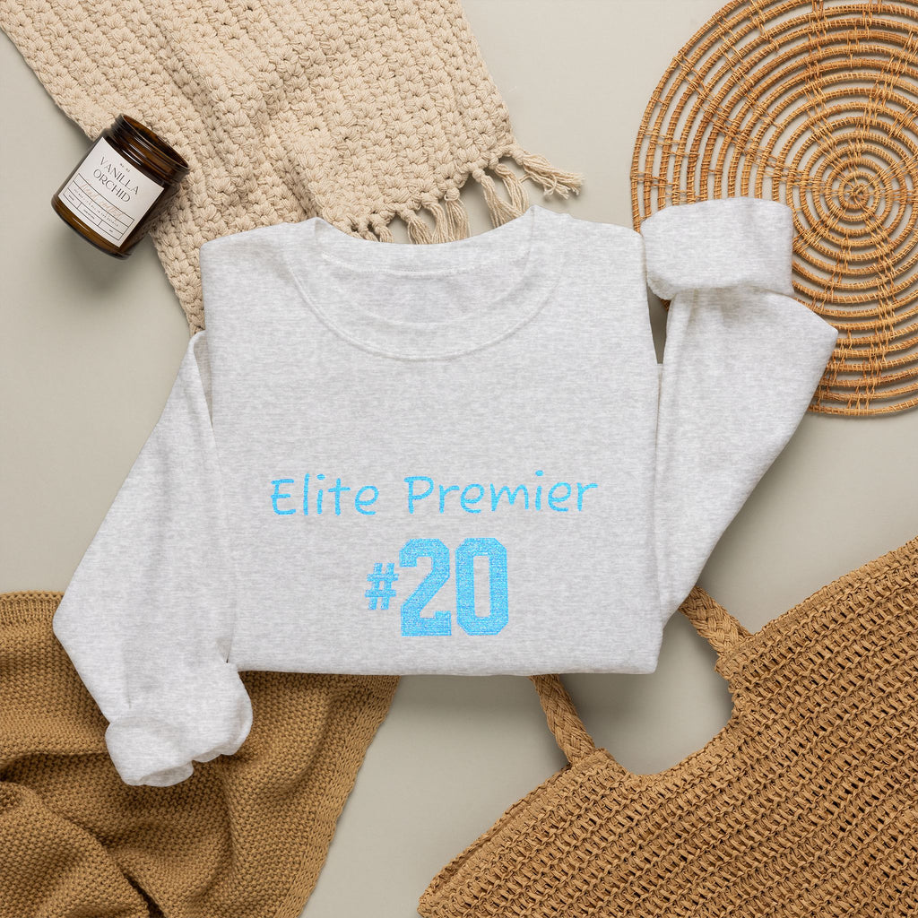 Crewneck Sweatshirt — "Elite Premier 20" Light Blue Team Tribute