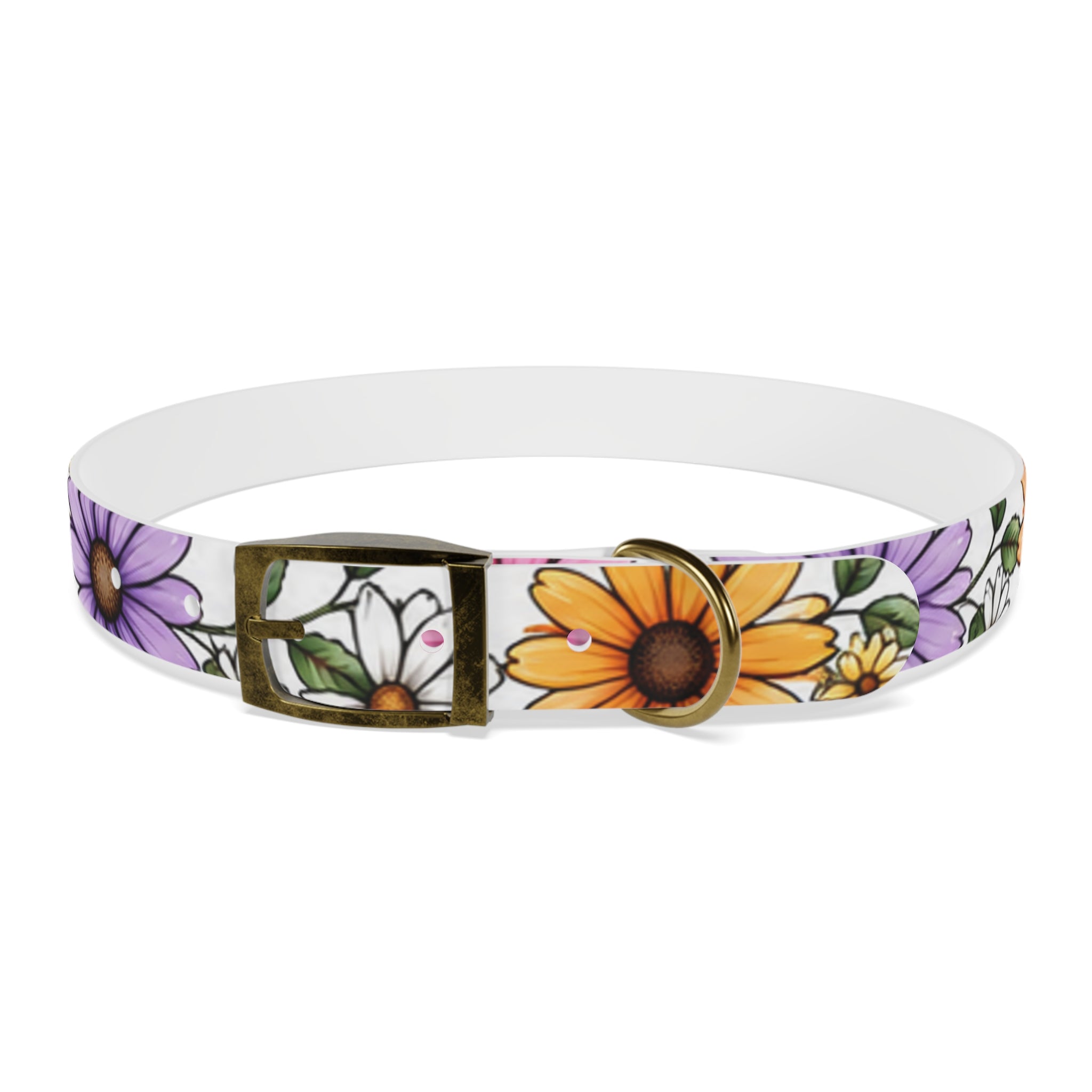 Floral Daisy Dog Collar — Colorful Spring Flower Pet Collar
