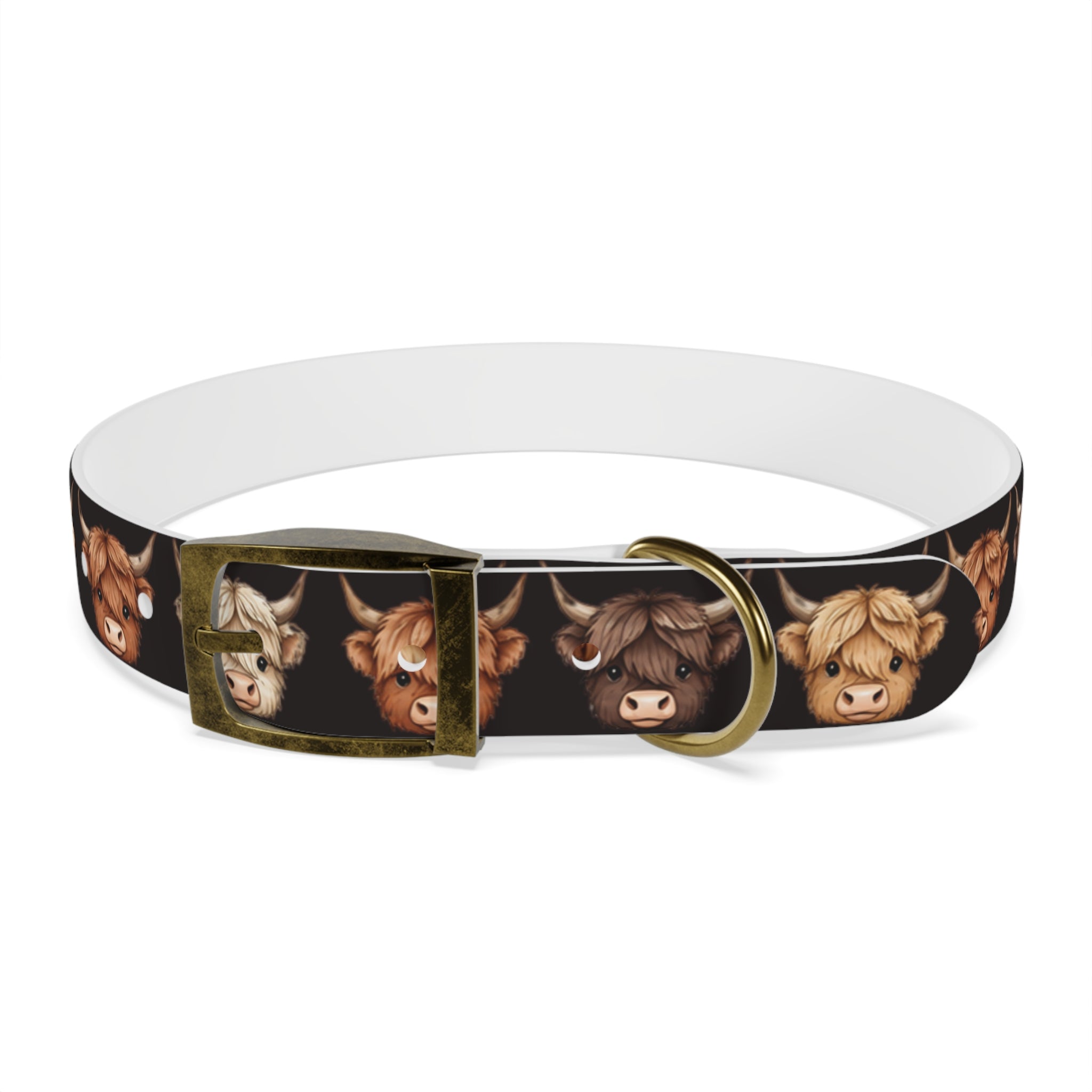 Highland Cow Dog Collar — Cute Scottish Cow Print Pet Collar
