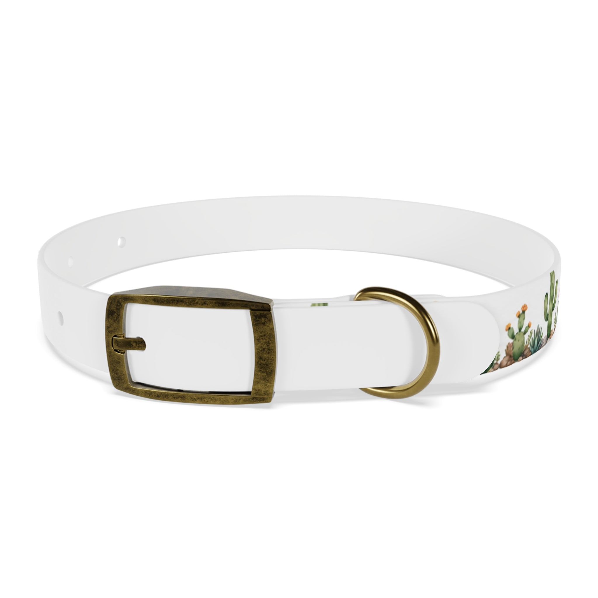 Cactus Garden Dog Collar — Watercolor Succulent Print for Small & Large Dogs