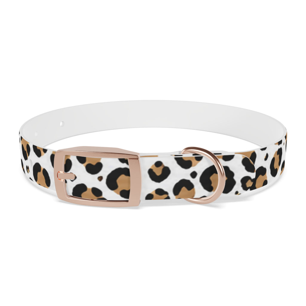 Leopard Print Dog Collar — Stylish Tan & Black Pattern for Small to Large Dogs