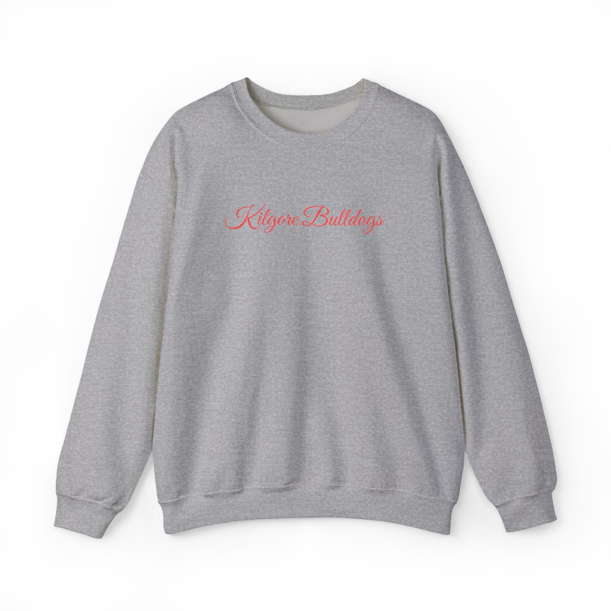 Crewneck Sweatshirt — 'Kilgore Bulldogs' Script Logo, Soft Casual School Spirit Pullover