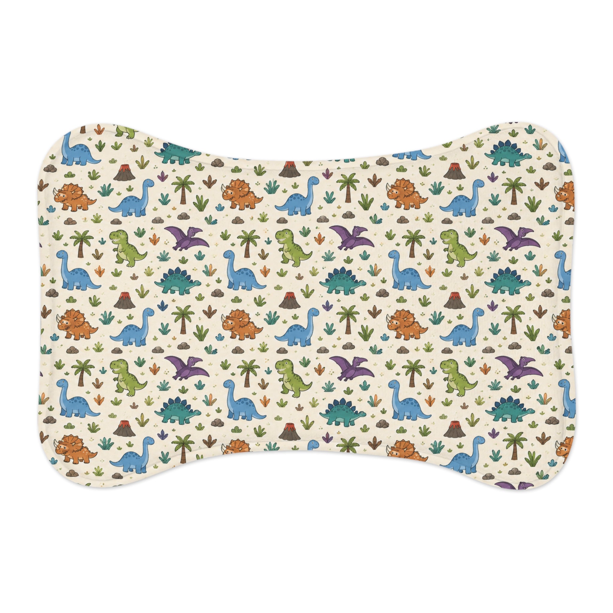 Dinosaur Print Pet Feeding Mat – Non-Slip Food & Water Placemat for Dogs & Cats