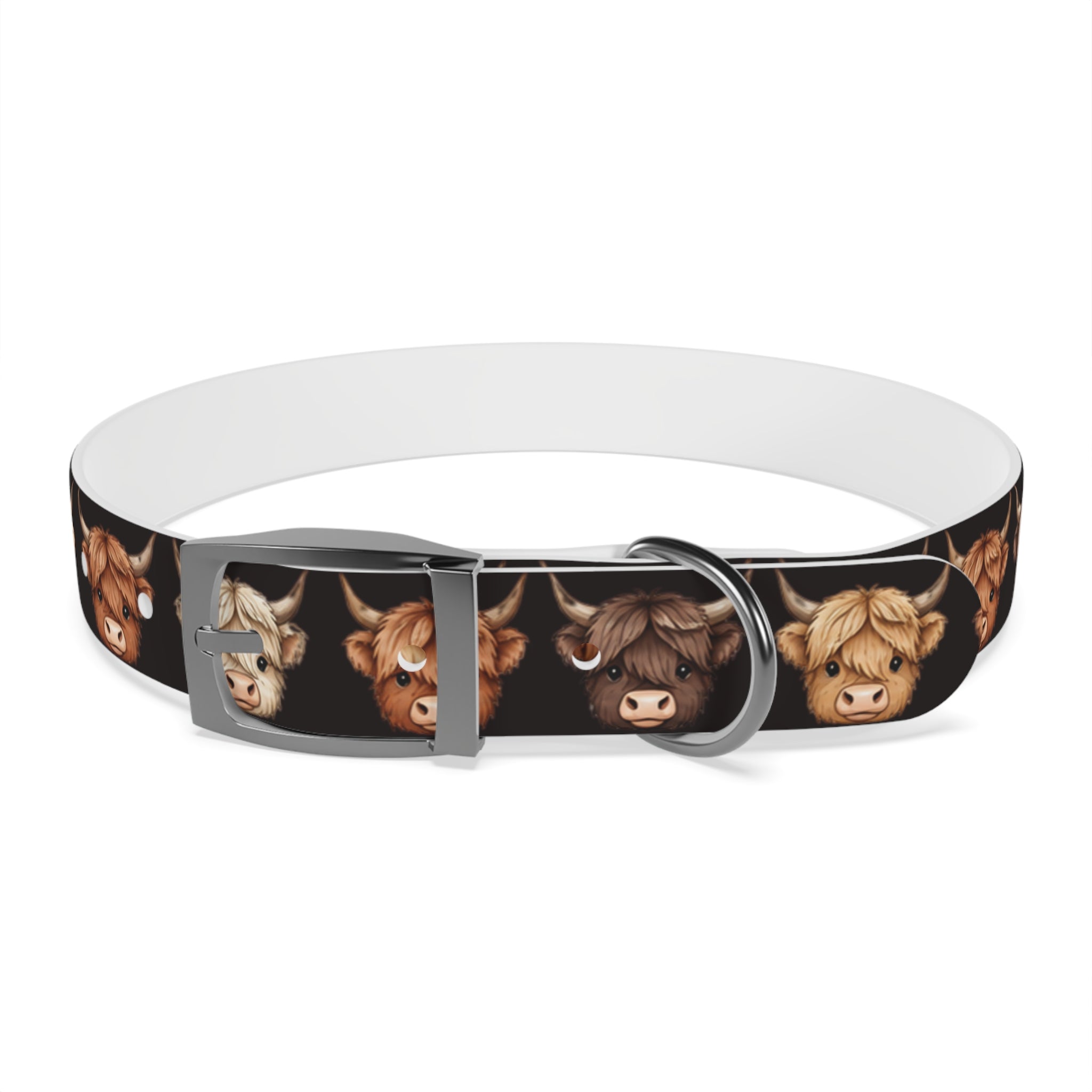 Highland Cow Dog Collar — Cute Scottish Cow Print Pet Collar