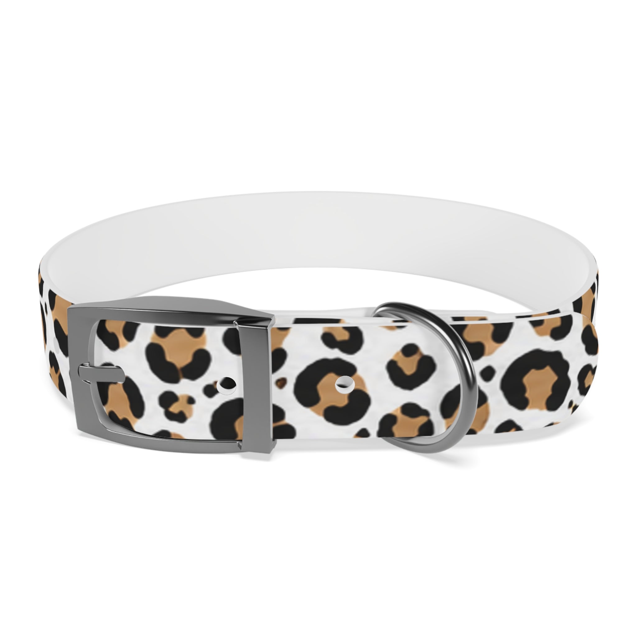 Leopard Print Dog Collar — Stylish Tan & Black Pattern for Small to Large Dogs