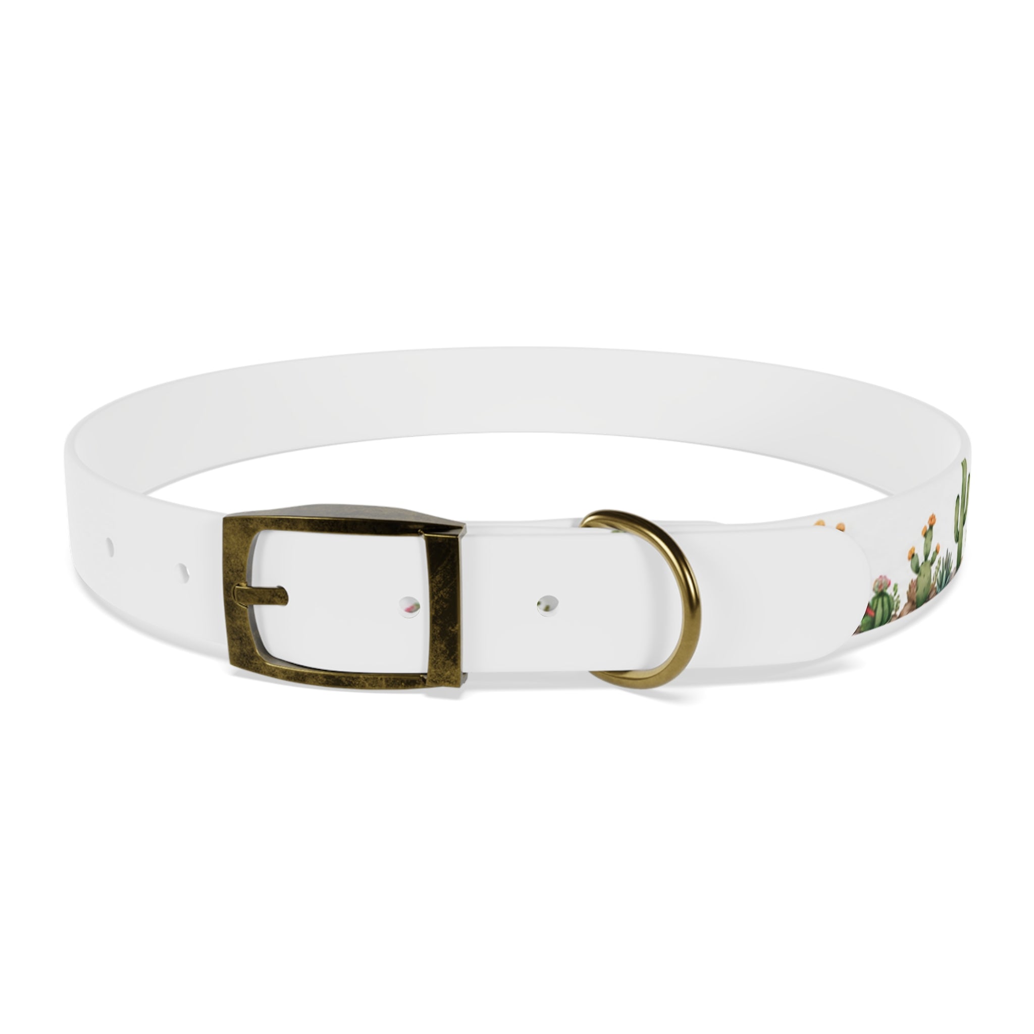Cactus Garden Dog Collar — Watercolor Succulent Print for Small & Large Dogs