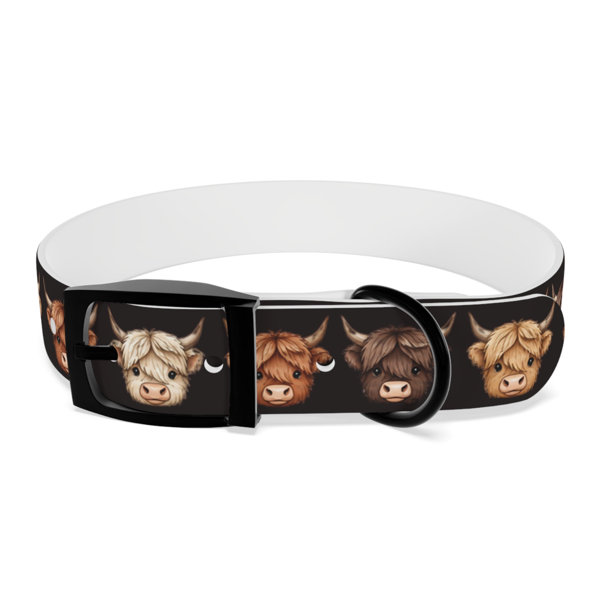 Highland Cow Dog Collar — Cute Scottish Cow Print Pet Collar