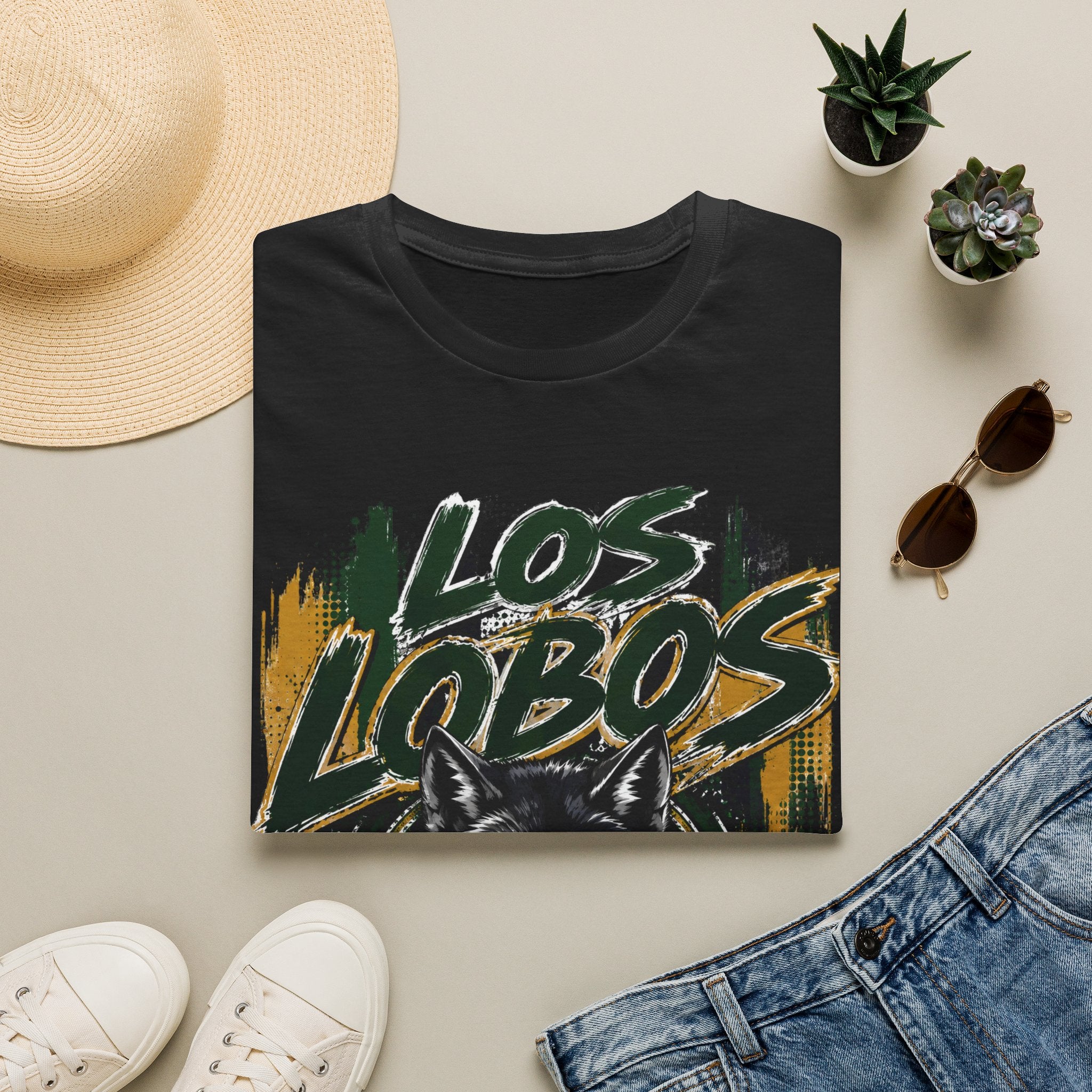 Los Lobos Wolf T-Shirt — Vintage Grunge Team Spirit Tee