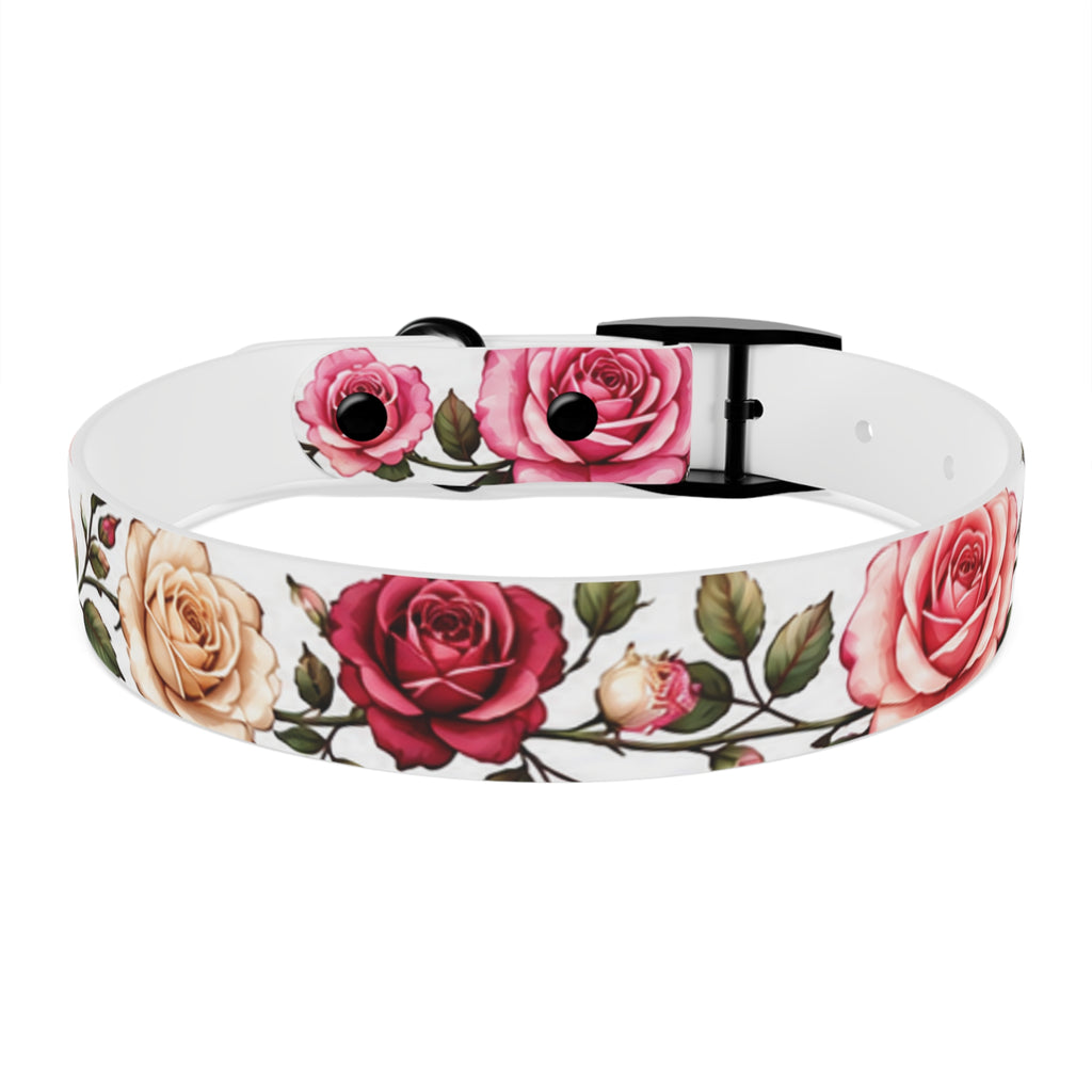 Floral Rose Dog Collar — Pink & Cream Garden Print