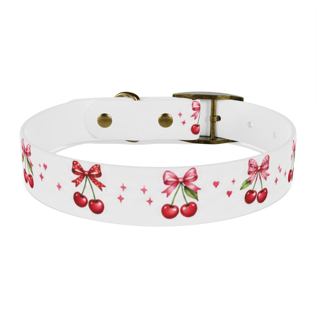 Cherry Bow Dog Collar — Cute Red Cherries Pattern Collar for Small & Medium Dogs