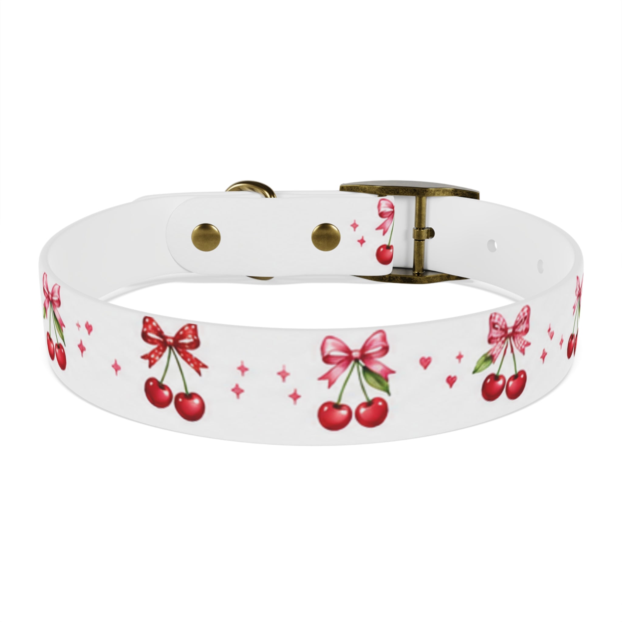 Cherry Bow Dog Collar — Cute Red Cherries Pattern Collar for Small & Medium Dogs