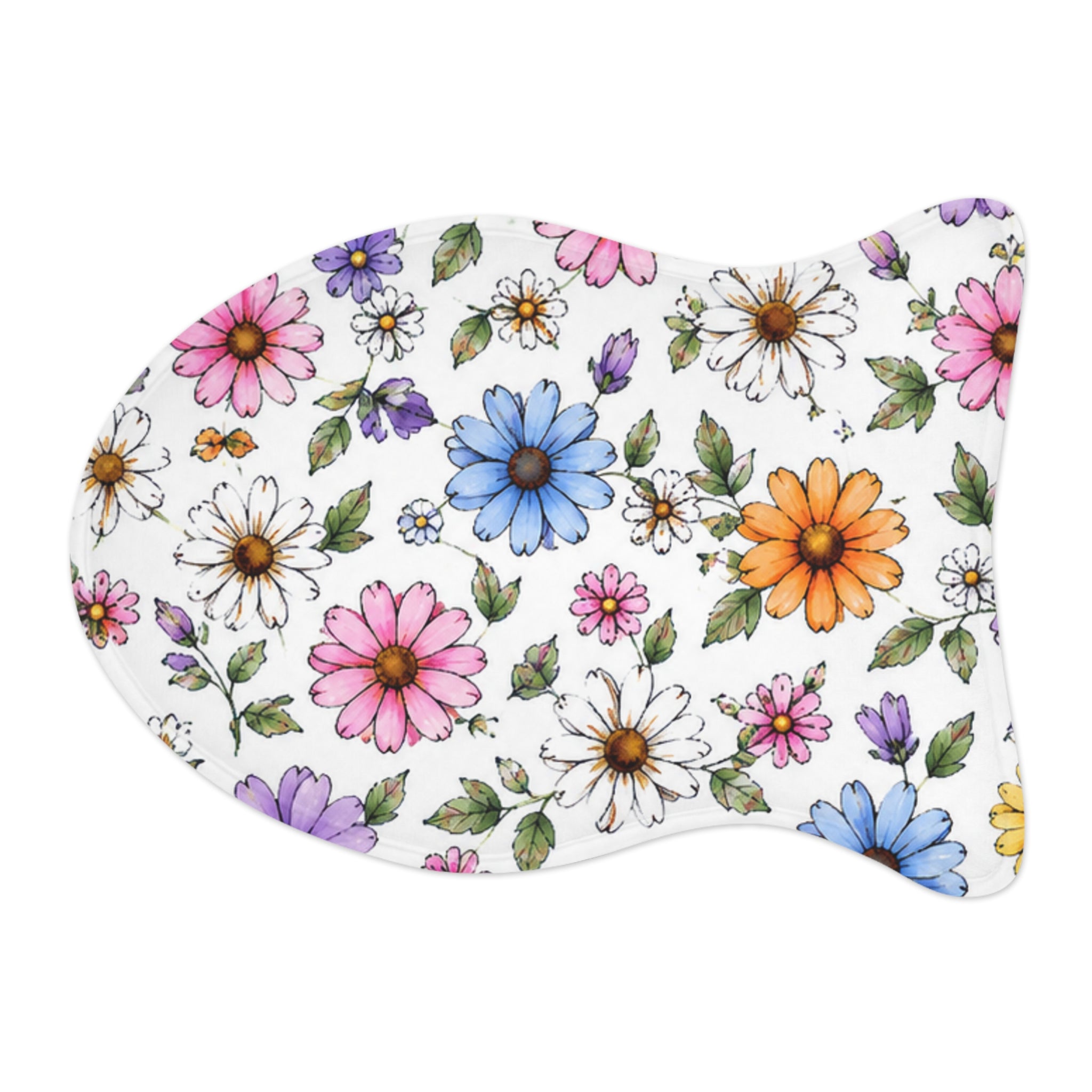 Floral Dog & Cat Feeding Mat — Colorful Daisy Print Pet Placemat
