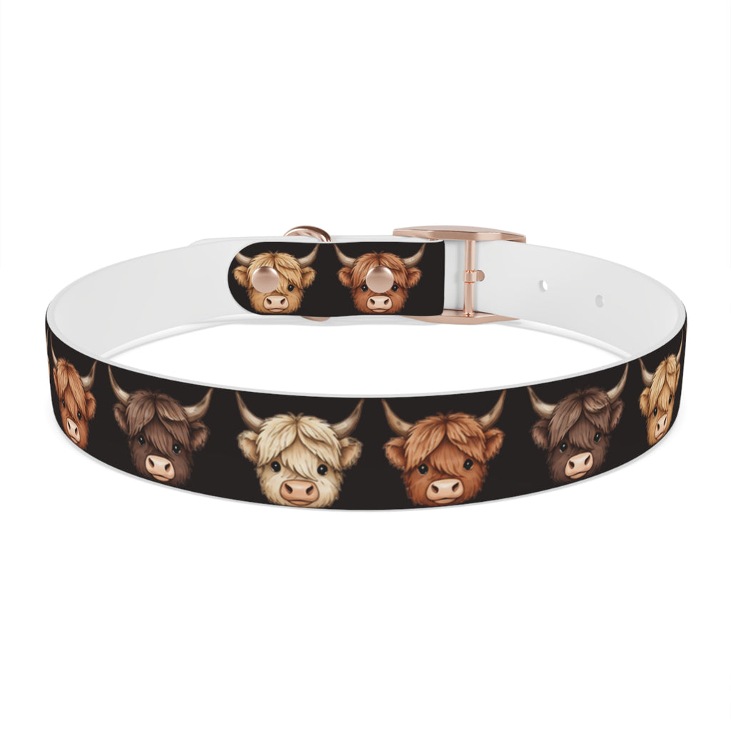 Highland Cow Dog Collar — Cute Scottish Cow Print Pet Collar