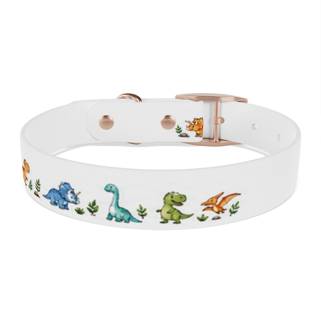 Cute Watercolor Dinosaurs Dog Collar – Adjustable Pet Collar with Colorful Dino Pattern