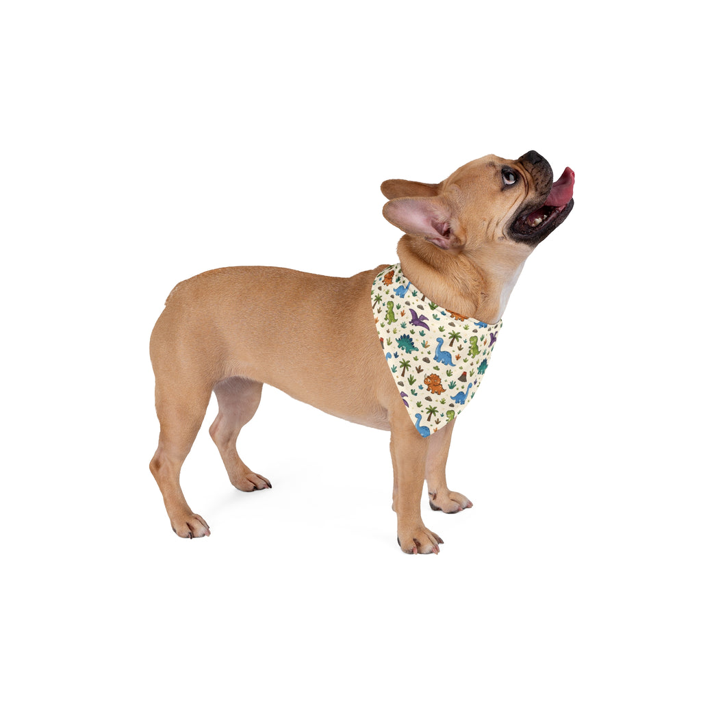 Dinosaur Pattern Pet Bandana – Cute Retro Dino Print for Dogs & Cats