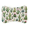 Cactus Pattern Pet Feeding Mat — Non-Slip Bone-Shaped Food & Water Placemat for Dogs & Cats