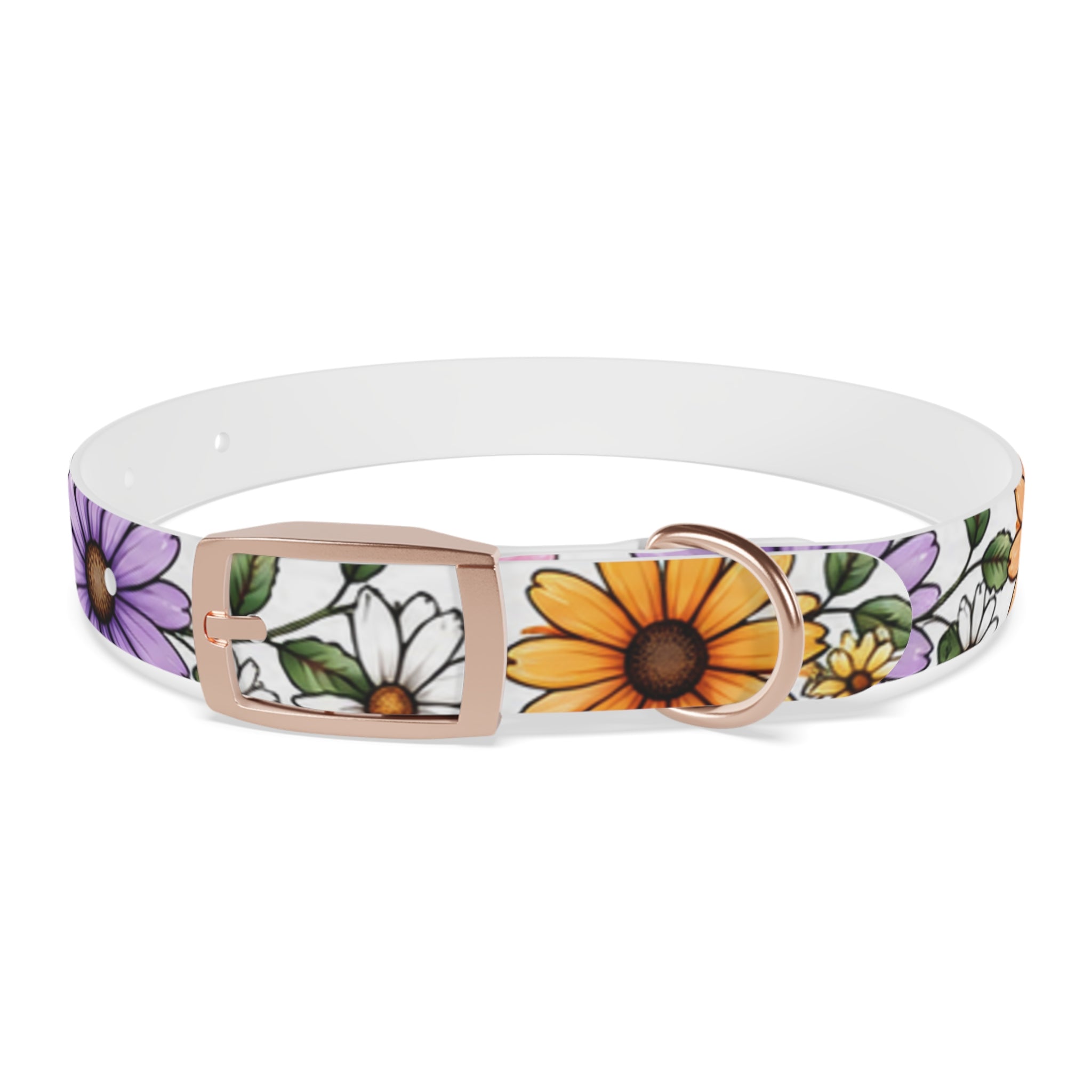 Floral Daisy Dog Collar — Colorful Spring Flower Pet Collar
